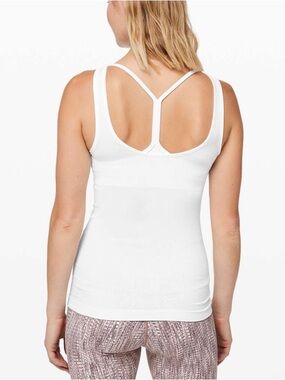 Lululemon Seek Simplicity Tank Top- 2 Ways in White- Scoop/ High Neckline Ribbed